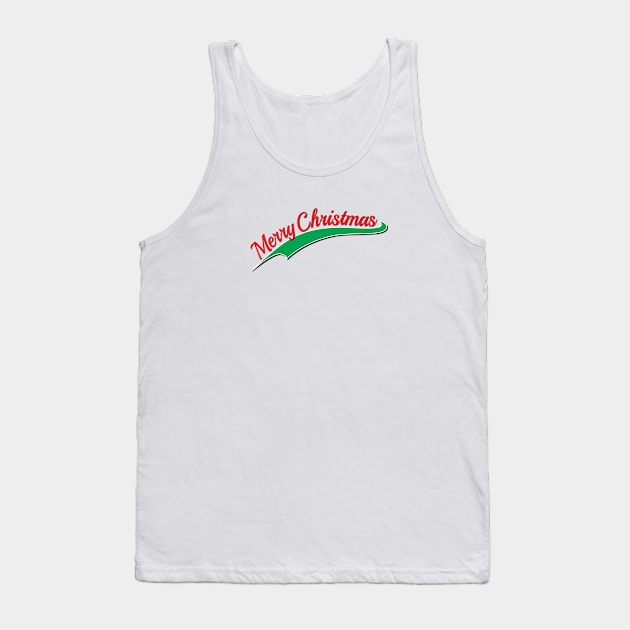 Merry Christmas Swoosh Tank Top by Verl